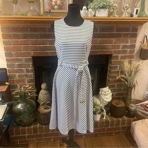 Chaps - black/white sleeveless midi dress - size 10 - NWT